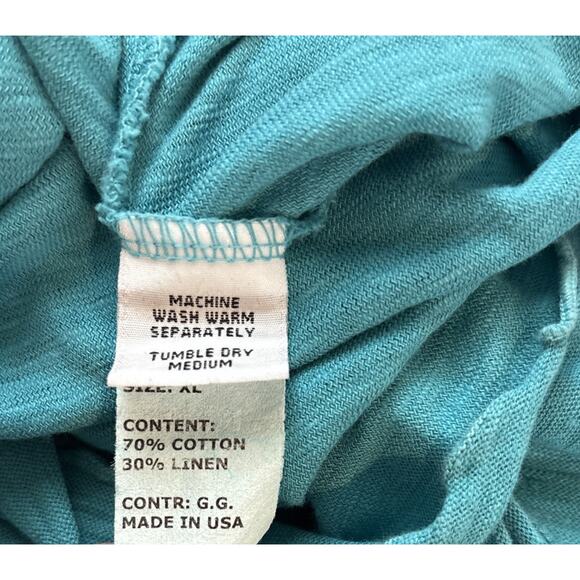 Cut Loose Linen Blend Maxi Tank Dress Women's XL Blue Asymmetrical Hem Lagenlook - Picture 8 of 8